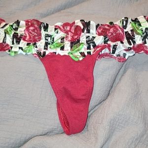 Pink Lace Waist Thong